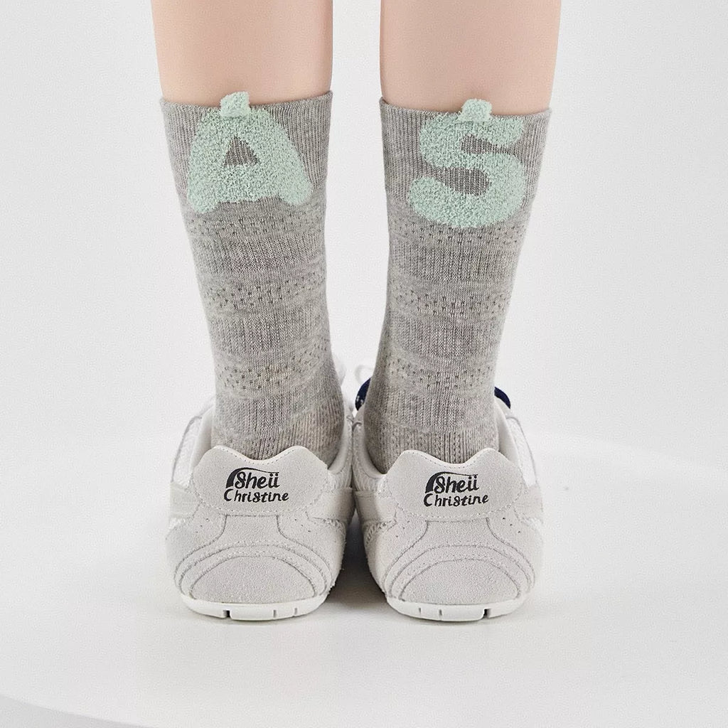 Breathable Letter Crew Socks