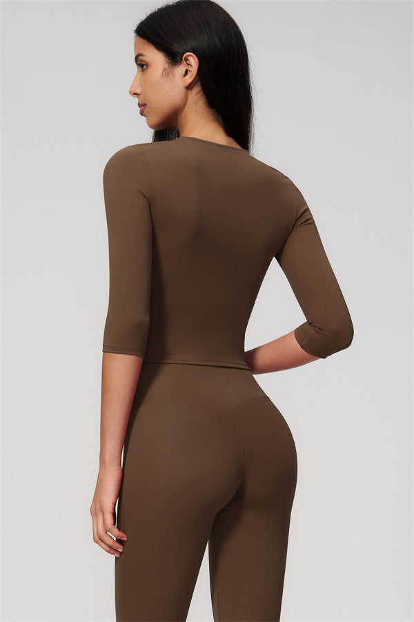 The Natalia Half-Sleeve Top Leggings 2-Piece Set