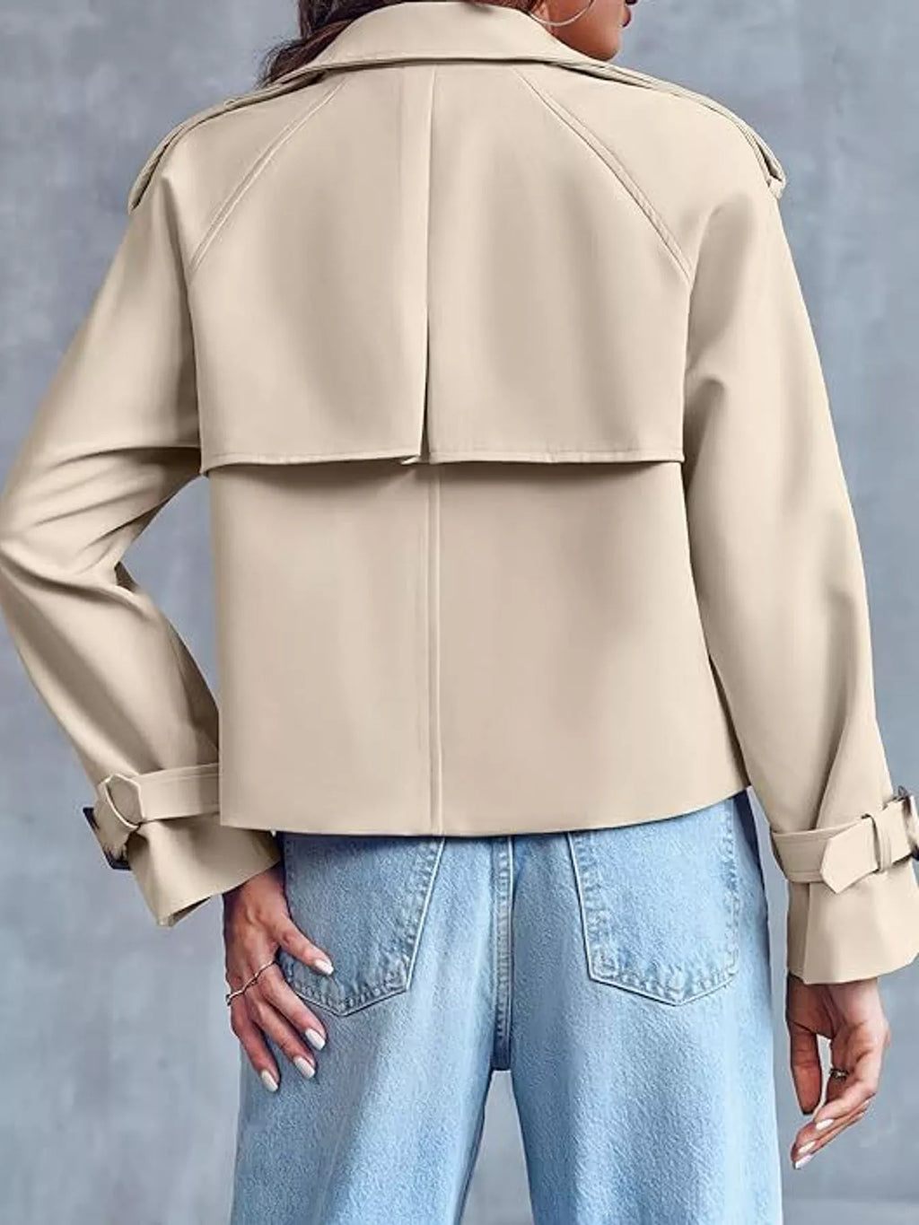 Double-Breasted Cropped Trench Outerwear