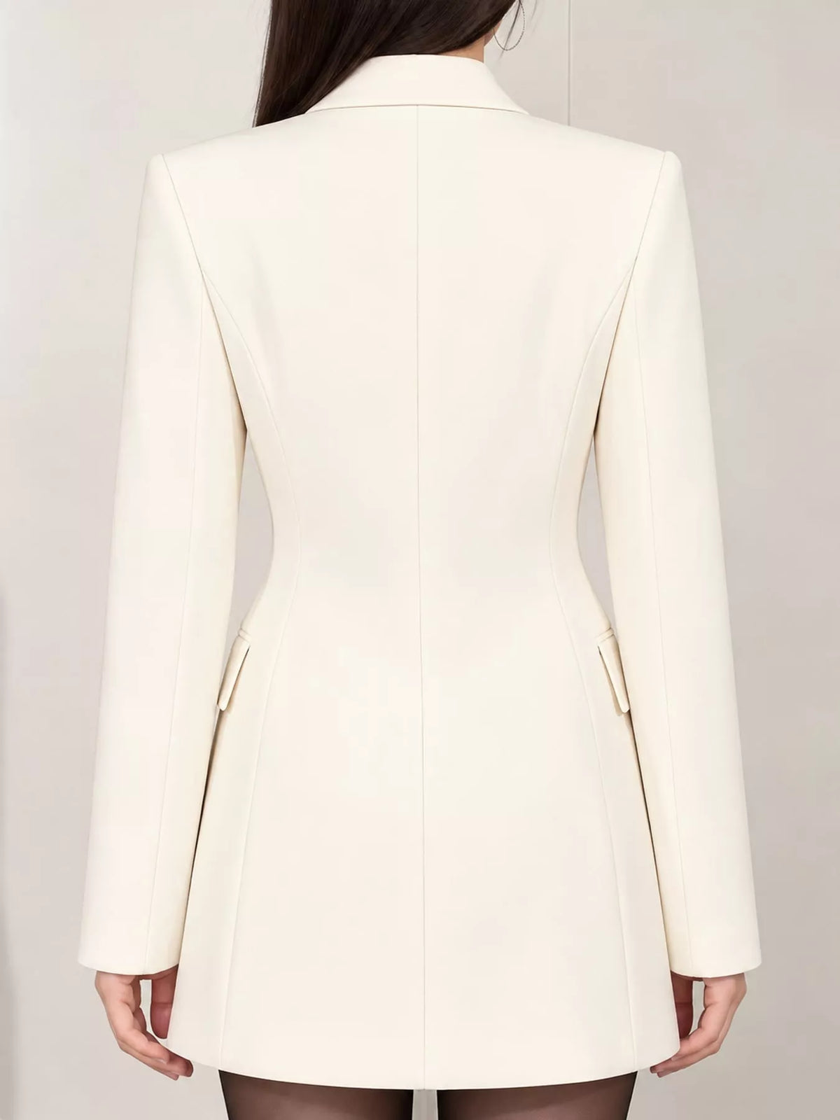 Full Size Double-Breasted Slim-Fit Blazer Plus Size