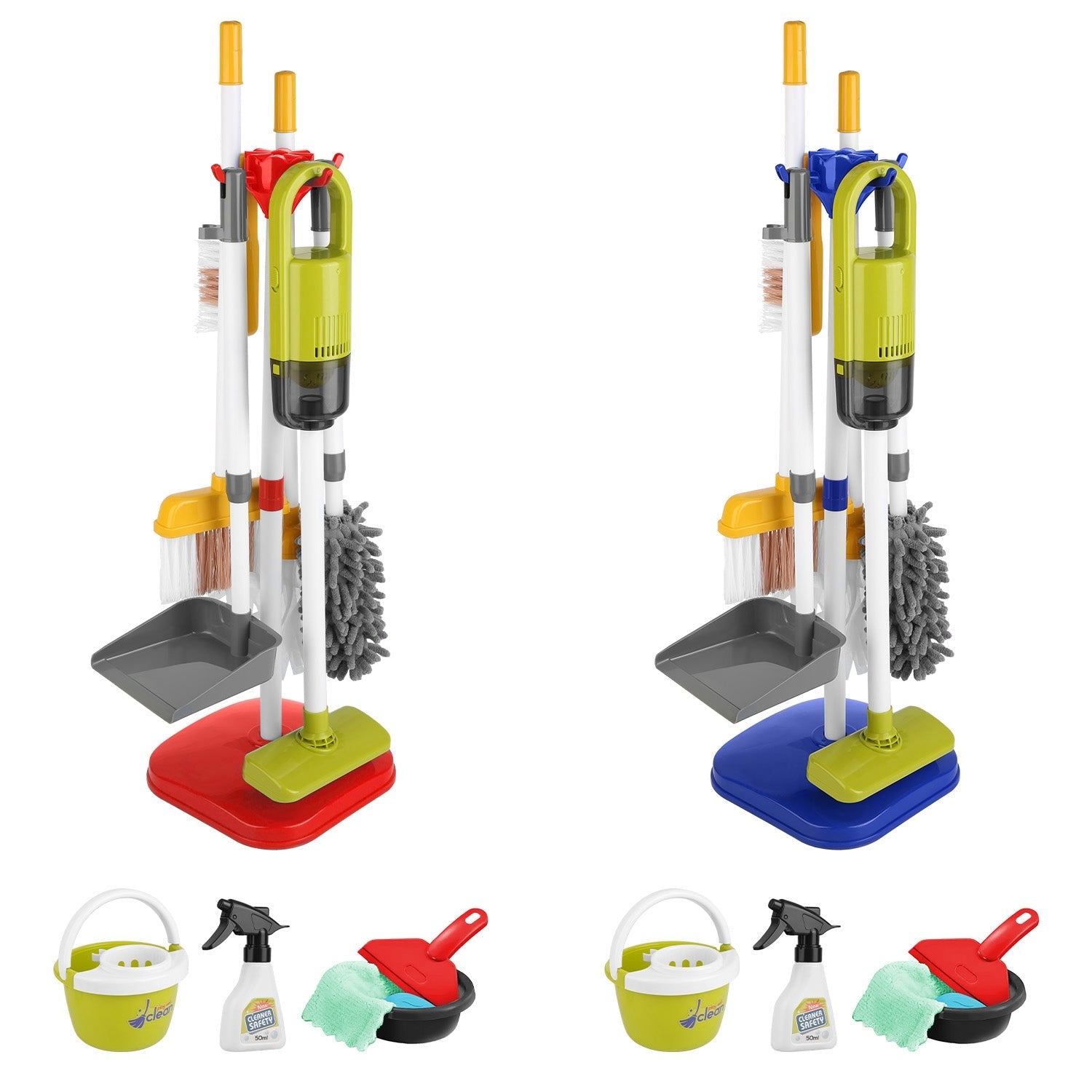 Kids Cleaning Toy Set with Vacuum, Broom & Stand - 14pc