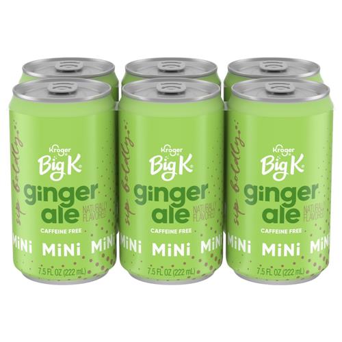 Big K Ginger Ale Caffeine Free Mini Soda Cans 6 pk / 7.5 fl oz