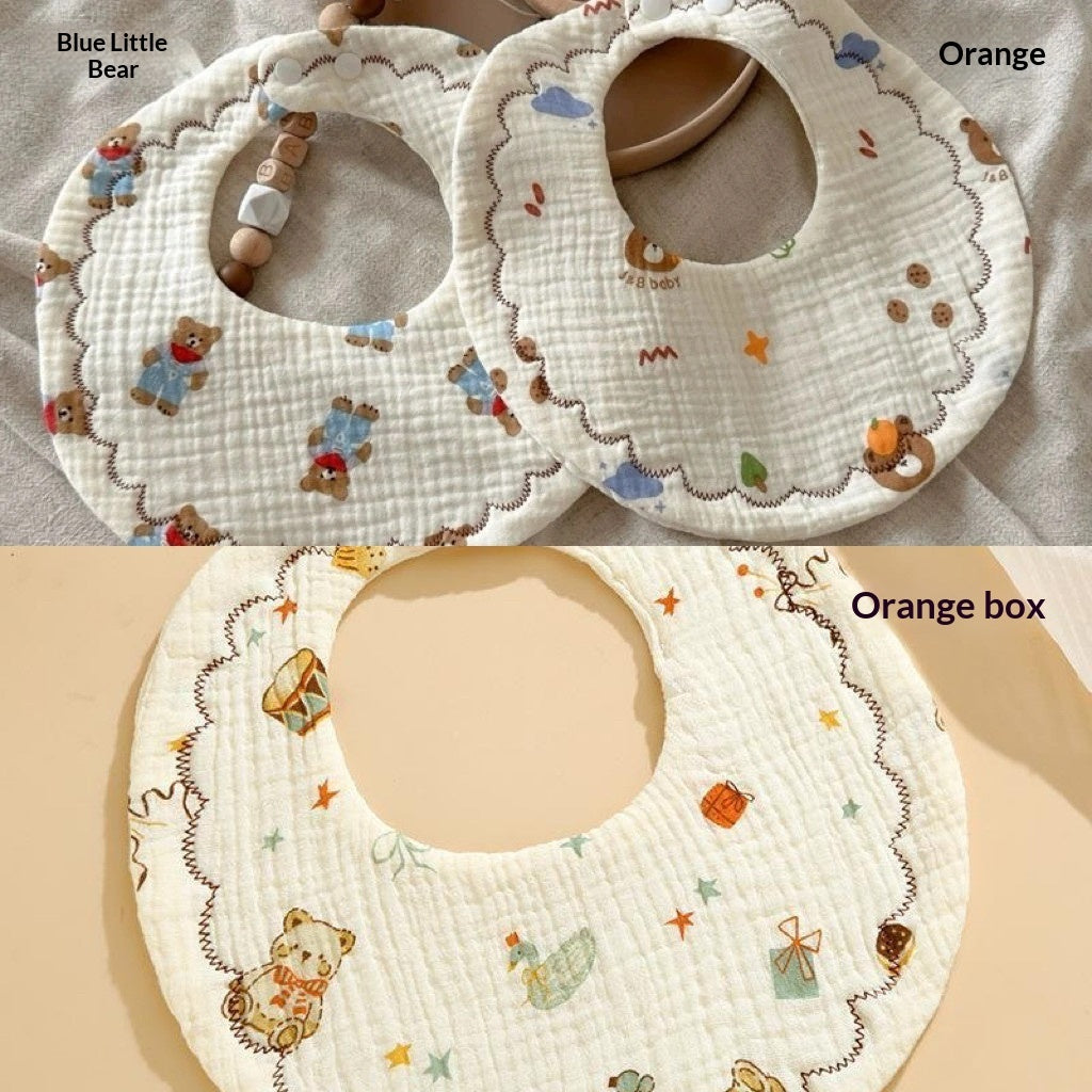 Newborn Bib For Boys And Girls Absorbent Made Of Six-layer Pure Cotton
