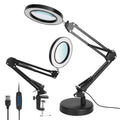 Magnifier Desk Lamp with Adjustable Arm Clamp
