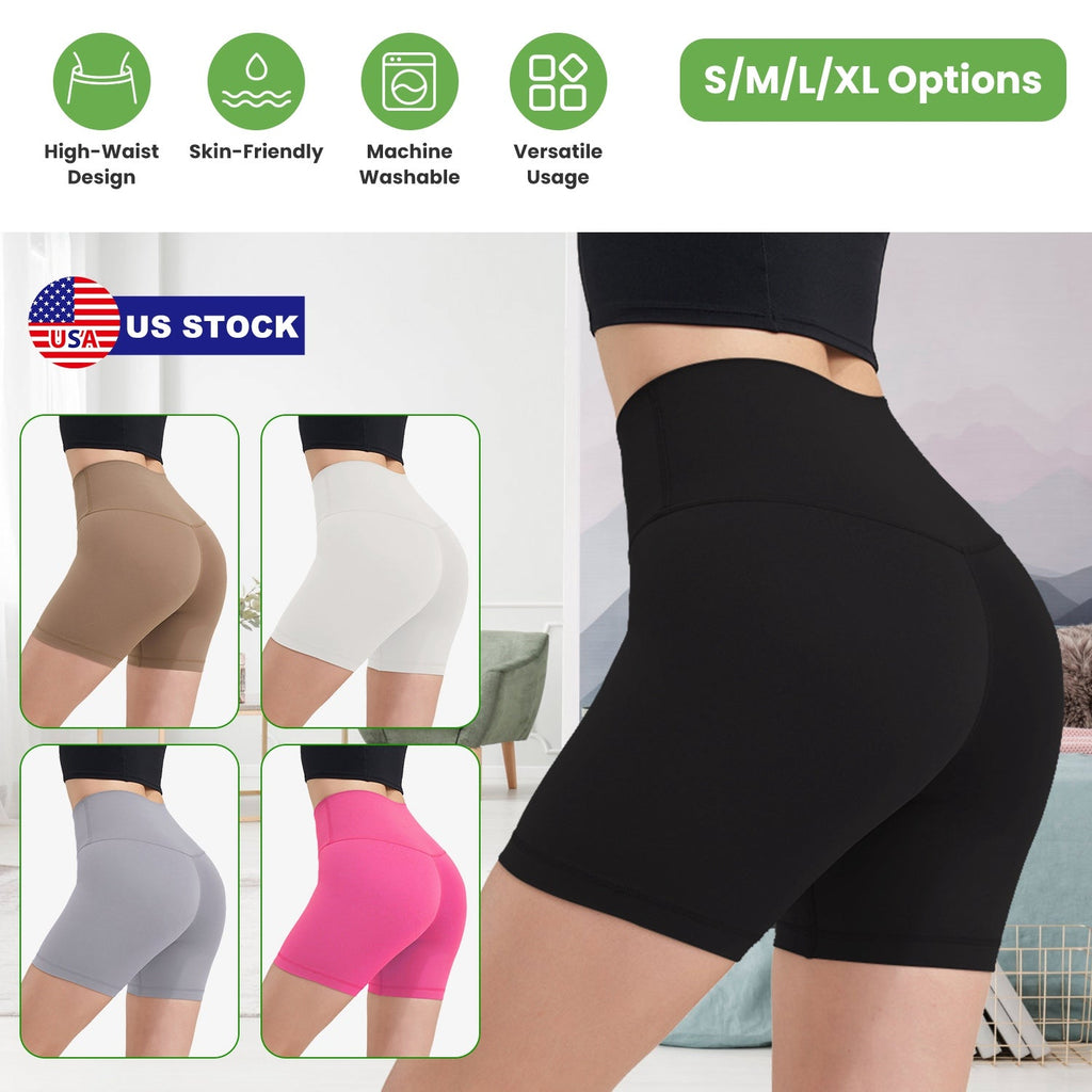 High-Waist Biker Shorts with Tummy Control for Workouts