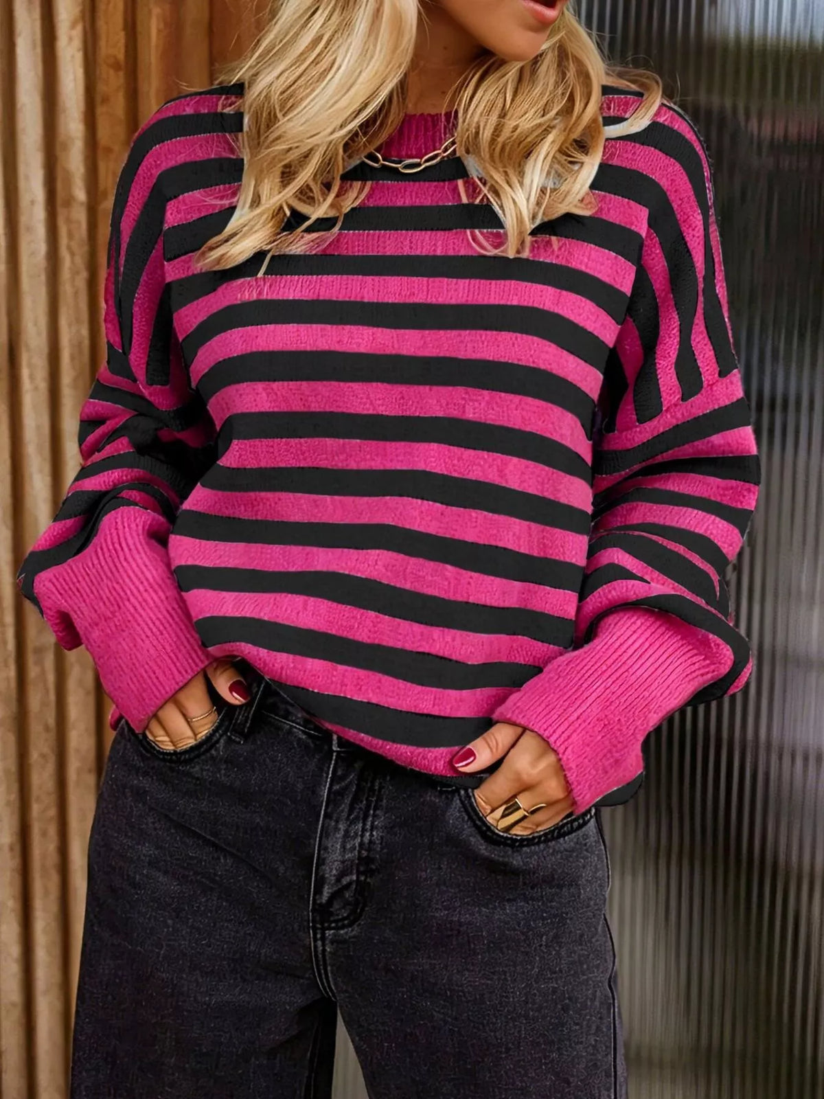 Striped Crew Neck Sweater