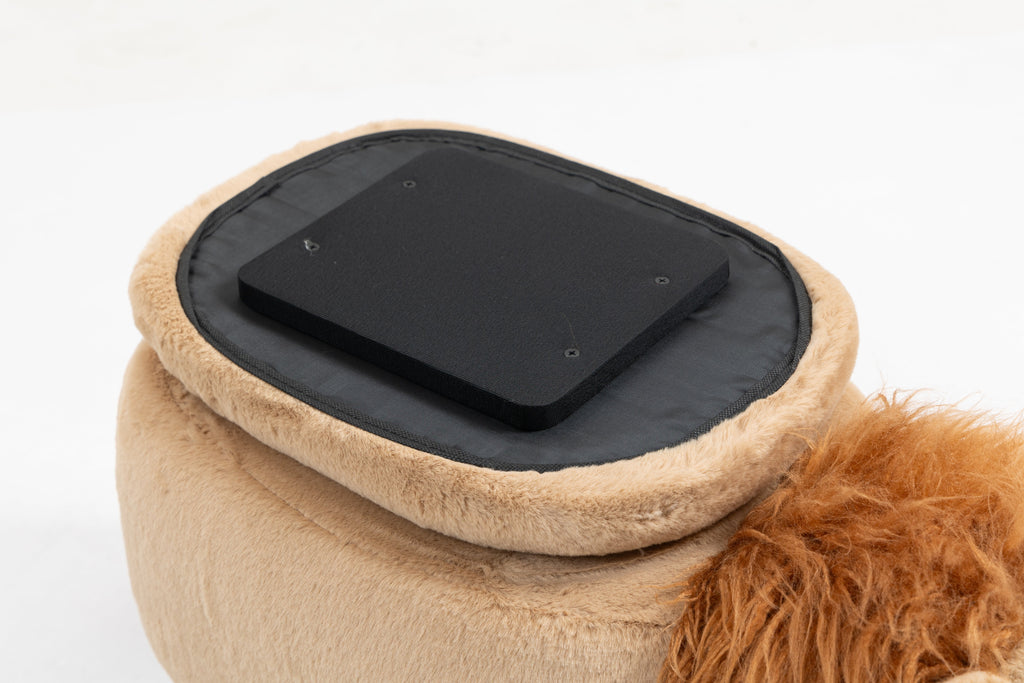 Luke the Lion Storage Ottoman with Hidden Storage - Faux Fur