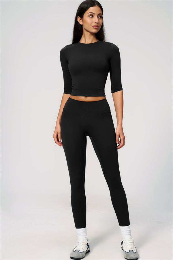 The Natalia Half-Sleeve Top Leggings 2-Piece Set