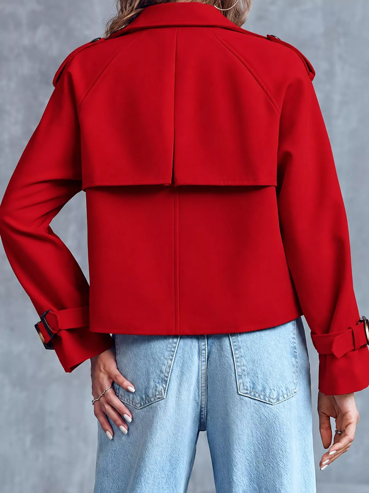 Double-Breasted Cropped Trench Outerwear