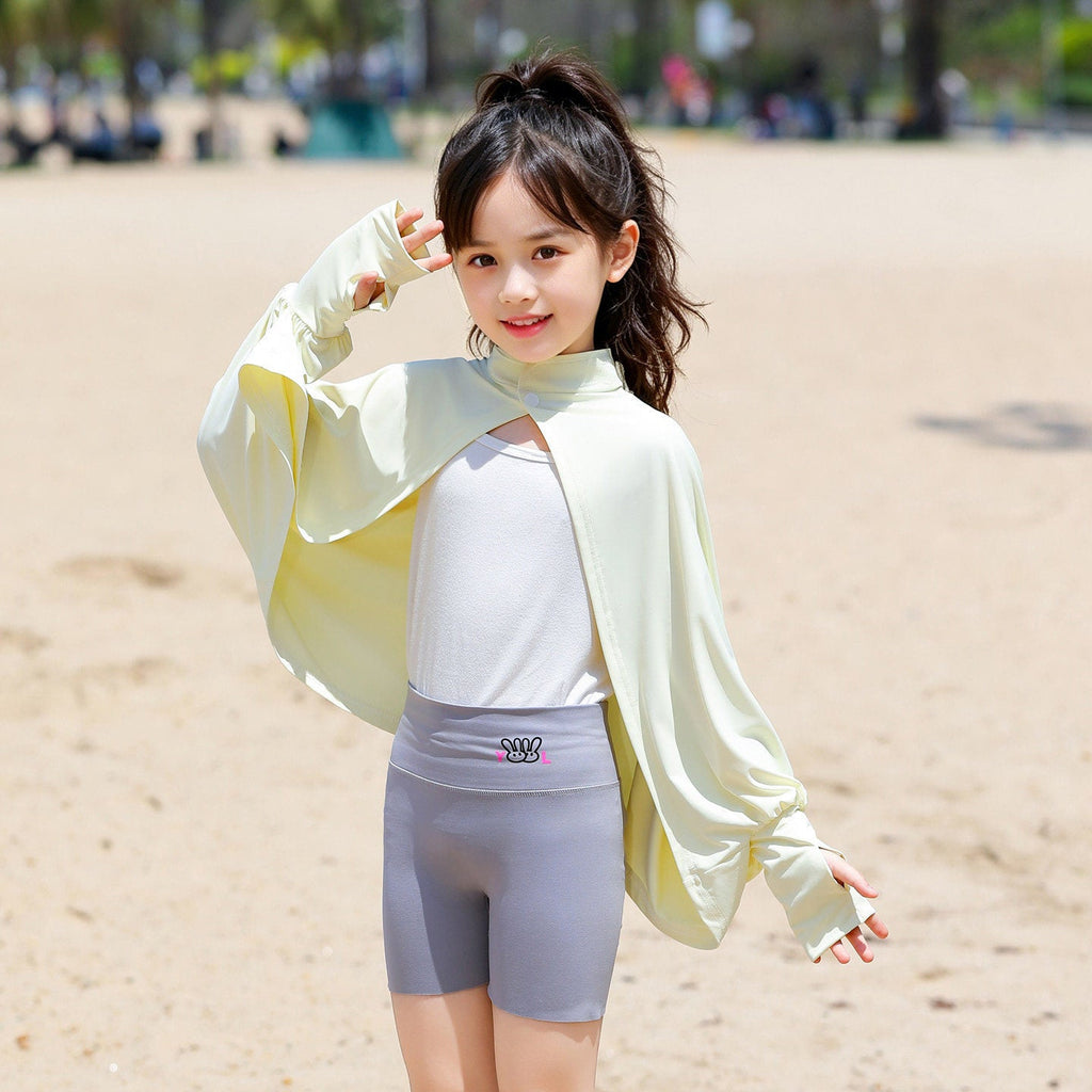 Kids Breathable Sun-Protection Shirt Shawl And Outdoor Sun-Blocking Cape
