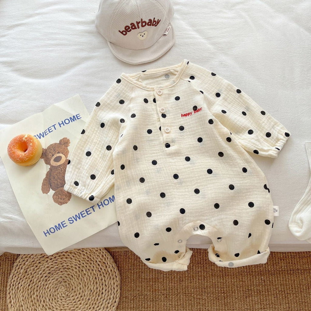 Stylish Polka-dot Romper For Baby Boys And Girls