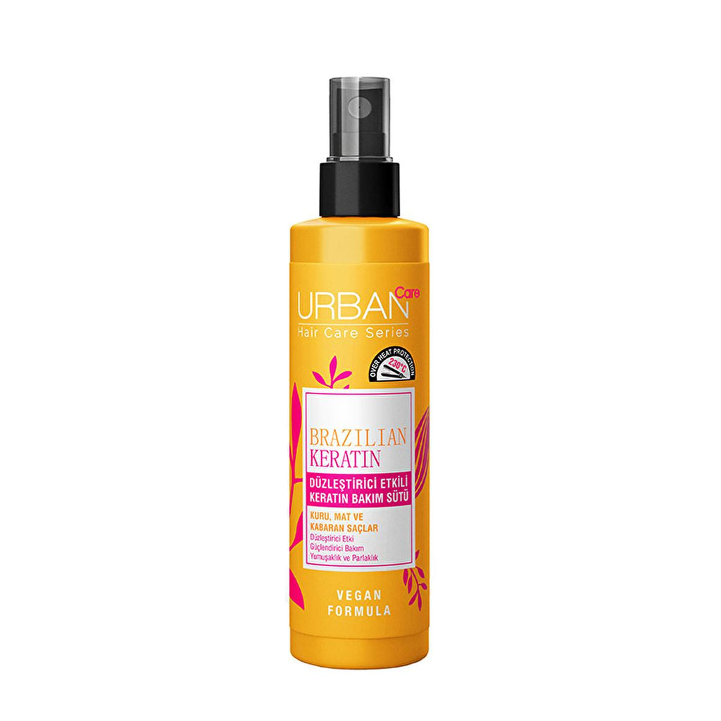 Urban Care Brazilian Keratin Hair Smoothing Milk: Heat Protection & Frizz Control, Vegan & UV Protection - Keratin Hair Treatment for Smooth, Straight Hair