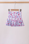 Blue floral print skorts