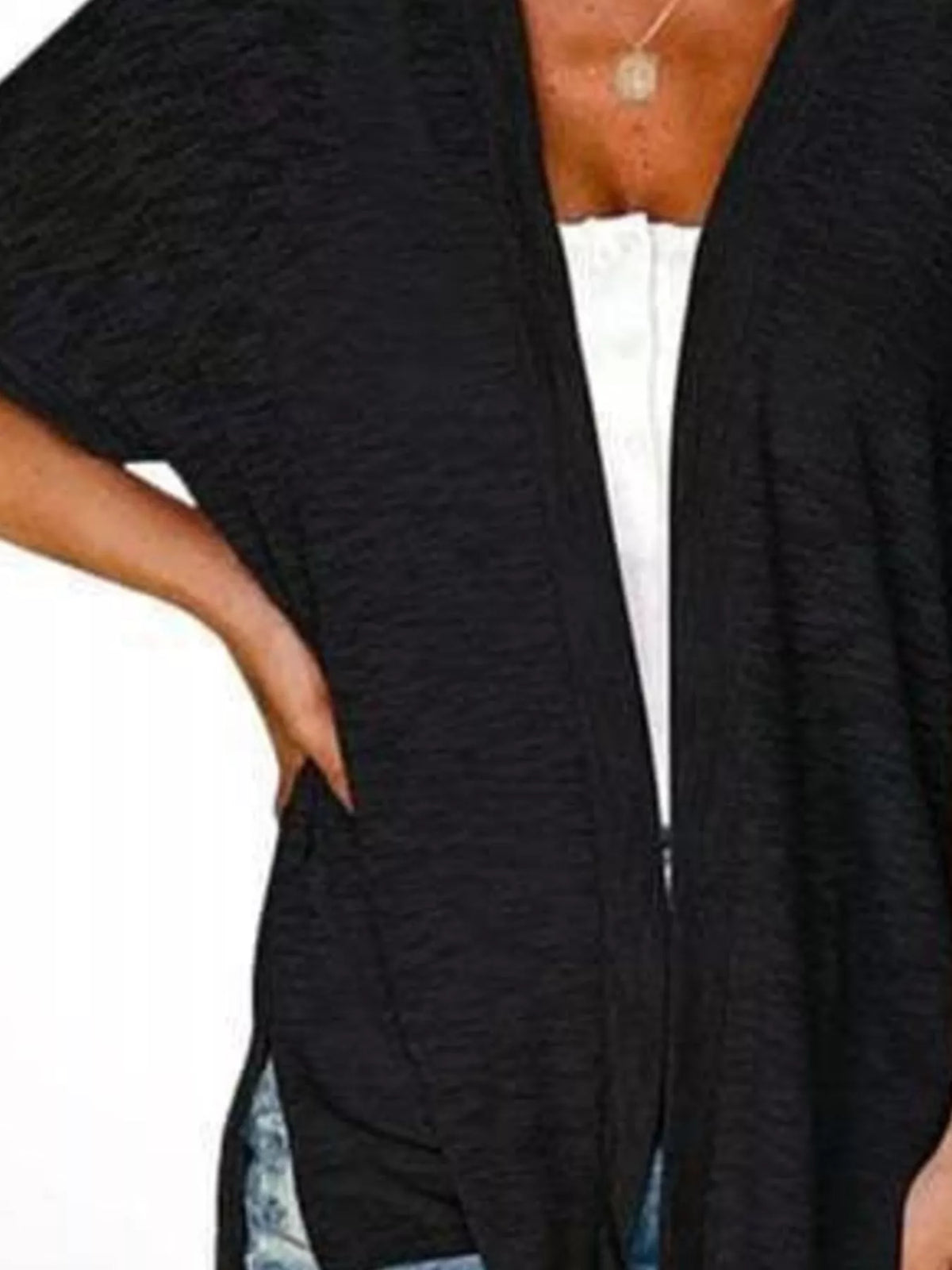 Side Sit Open Front Cardigan