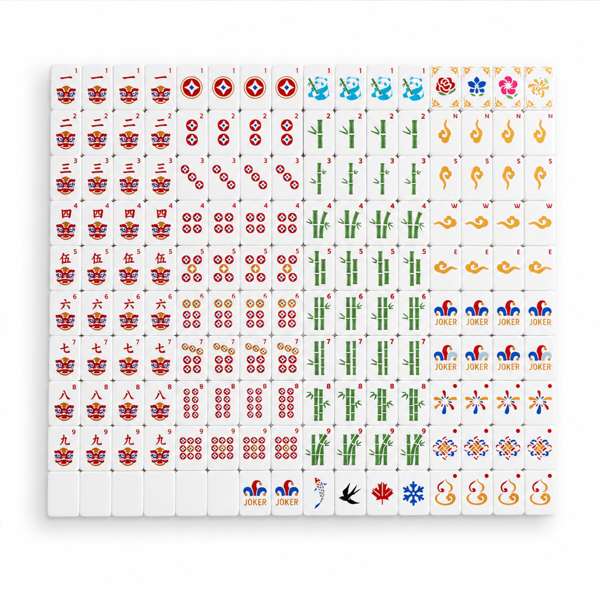 160PCS Floating Mahjong Tile Set Classic Style With 3 Dice