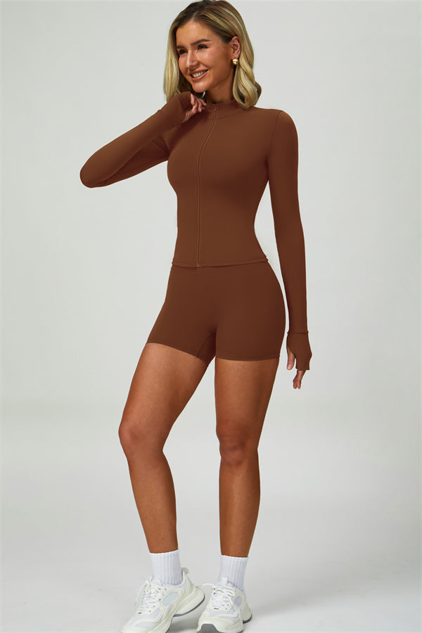 The Elixir Jacket Sports Bra Shorts 3-Piece Set