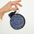 Midnight Floral Paw Print Coin Purse