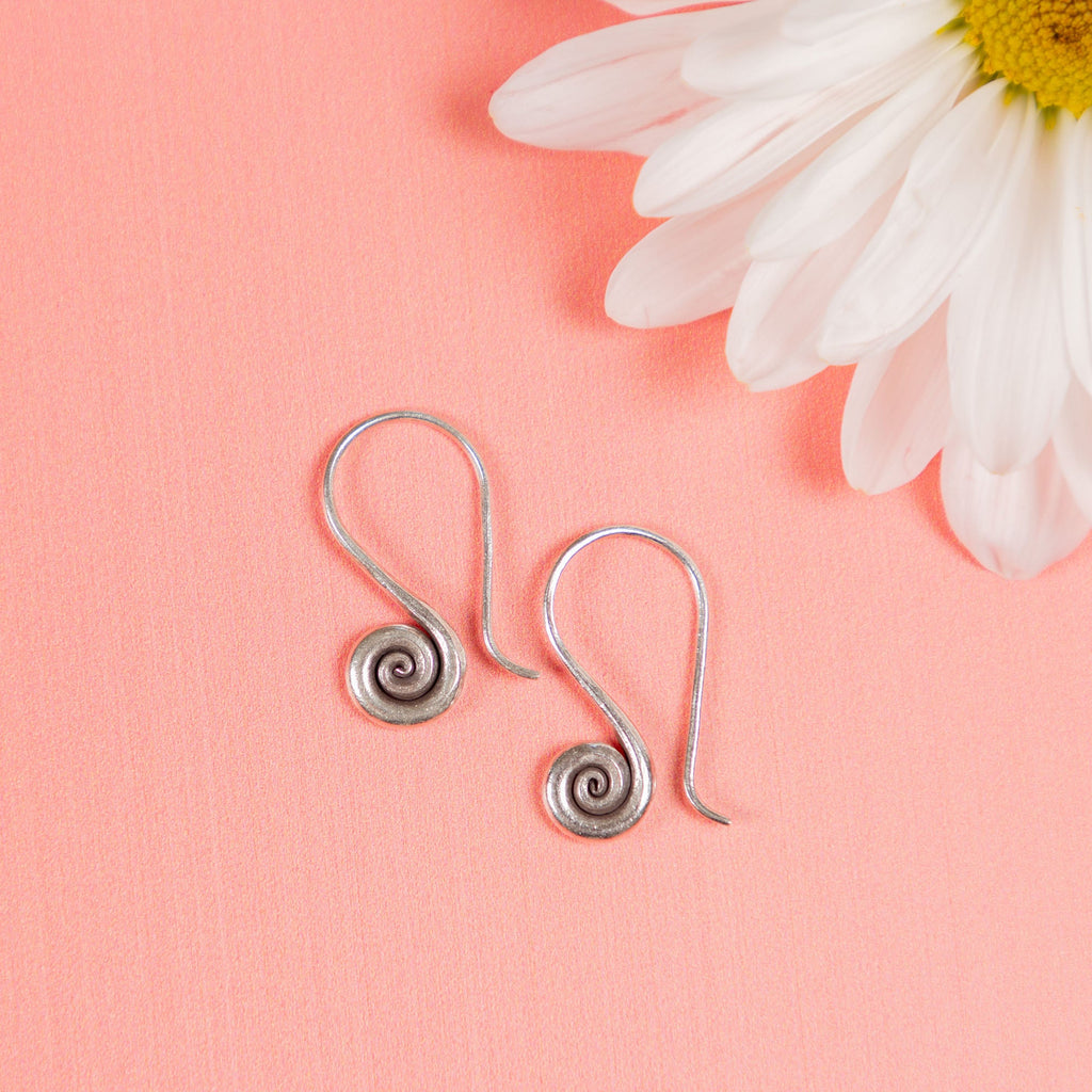 Small Swirl Sterling Silver Earrings
