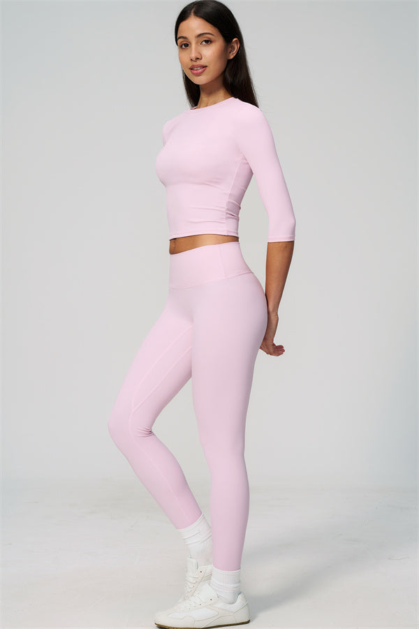The Natalia Half-Sleeve Top Leggings 2-Piece Set