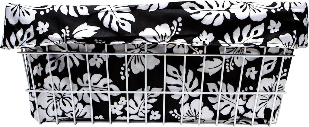 CRUISER CANDY Trike Basket Liner (Extra Large) Black Hibiscus