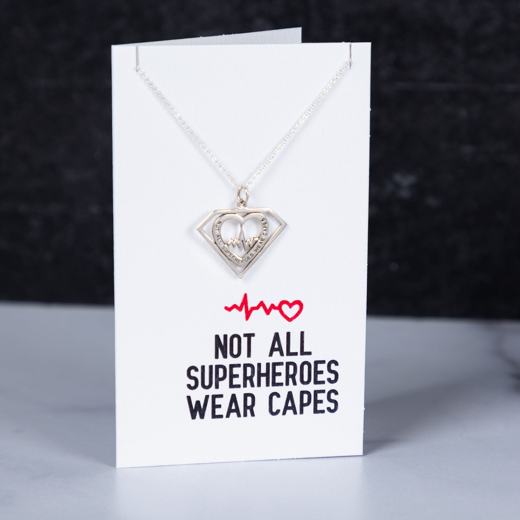 Healthcare Superhero Sterling Silver Necklace