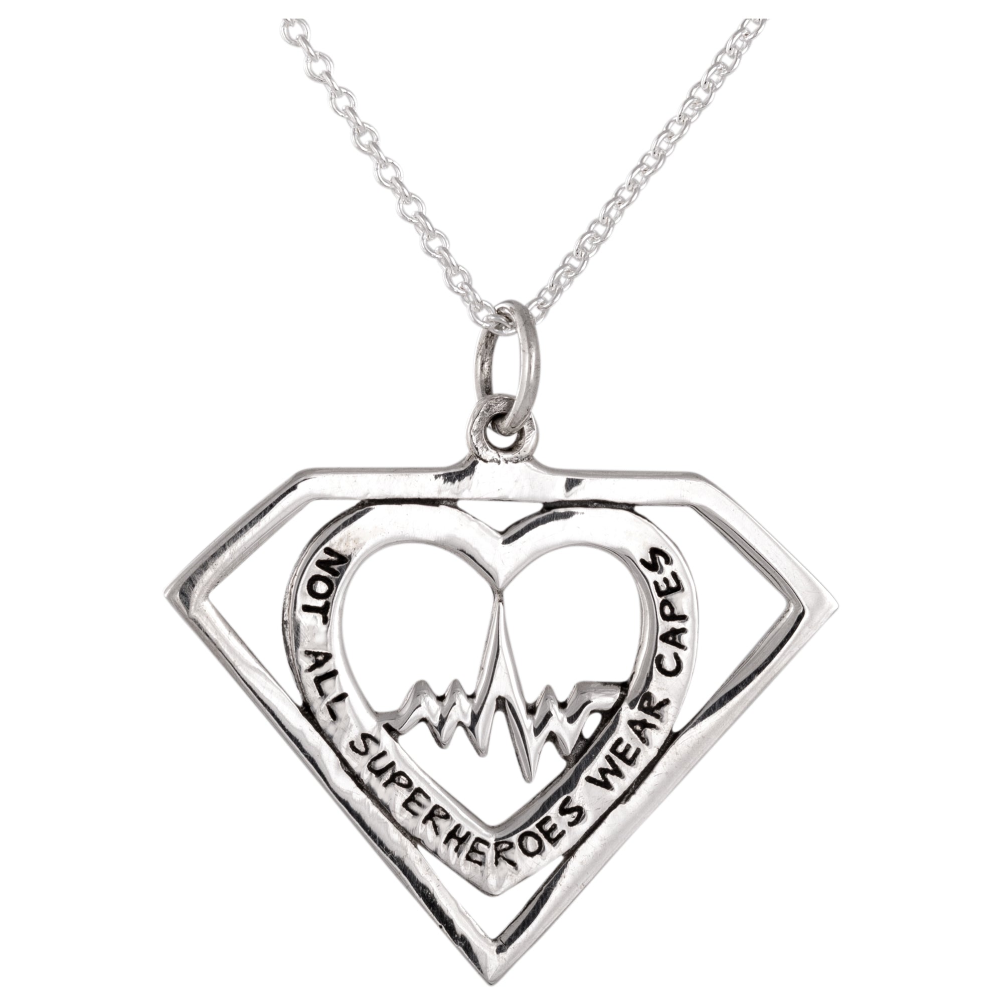 Healthcare Superhero Sterling Silver Necklace