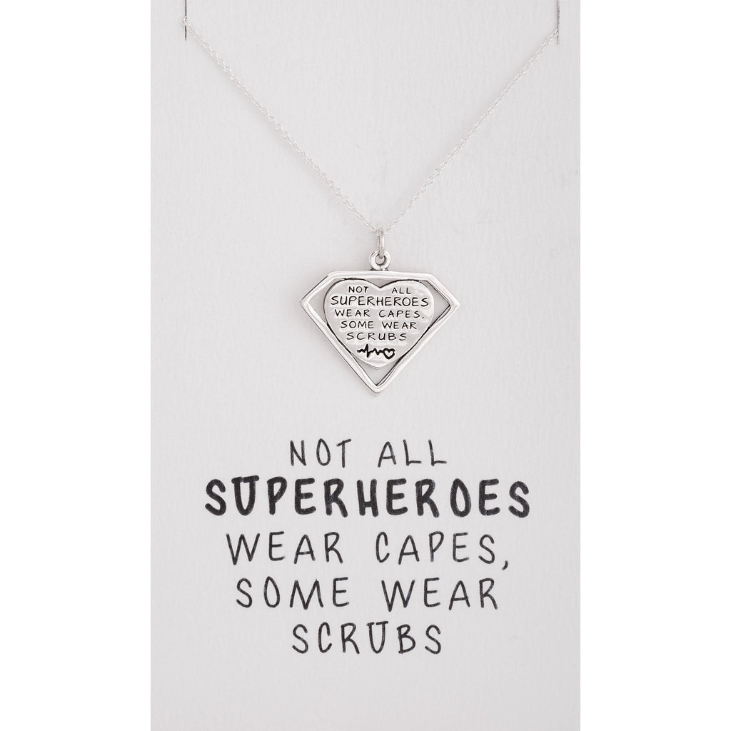 Healthcare Superhero Sterling Silver Necklace