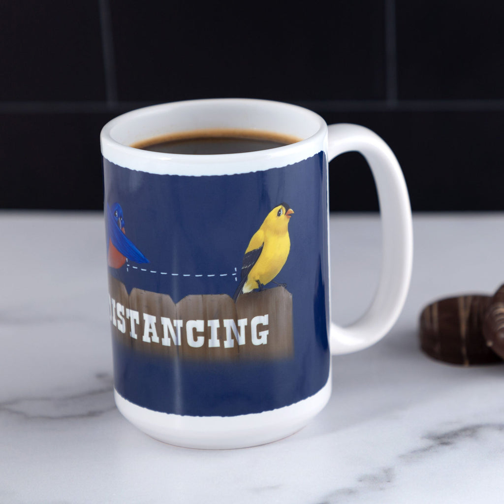 Social Distancing Bird Mug