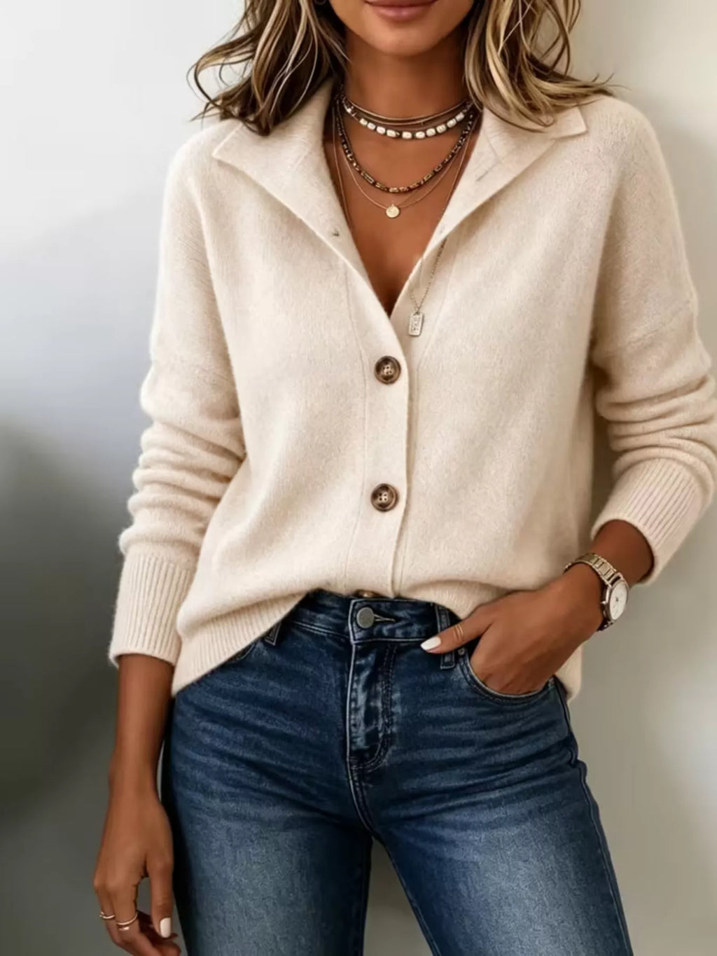 Button-Down Knit Cardigan