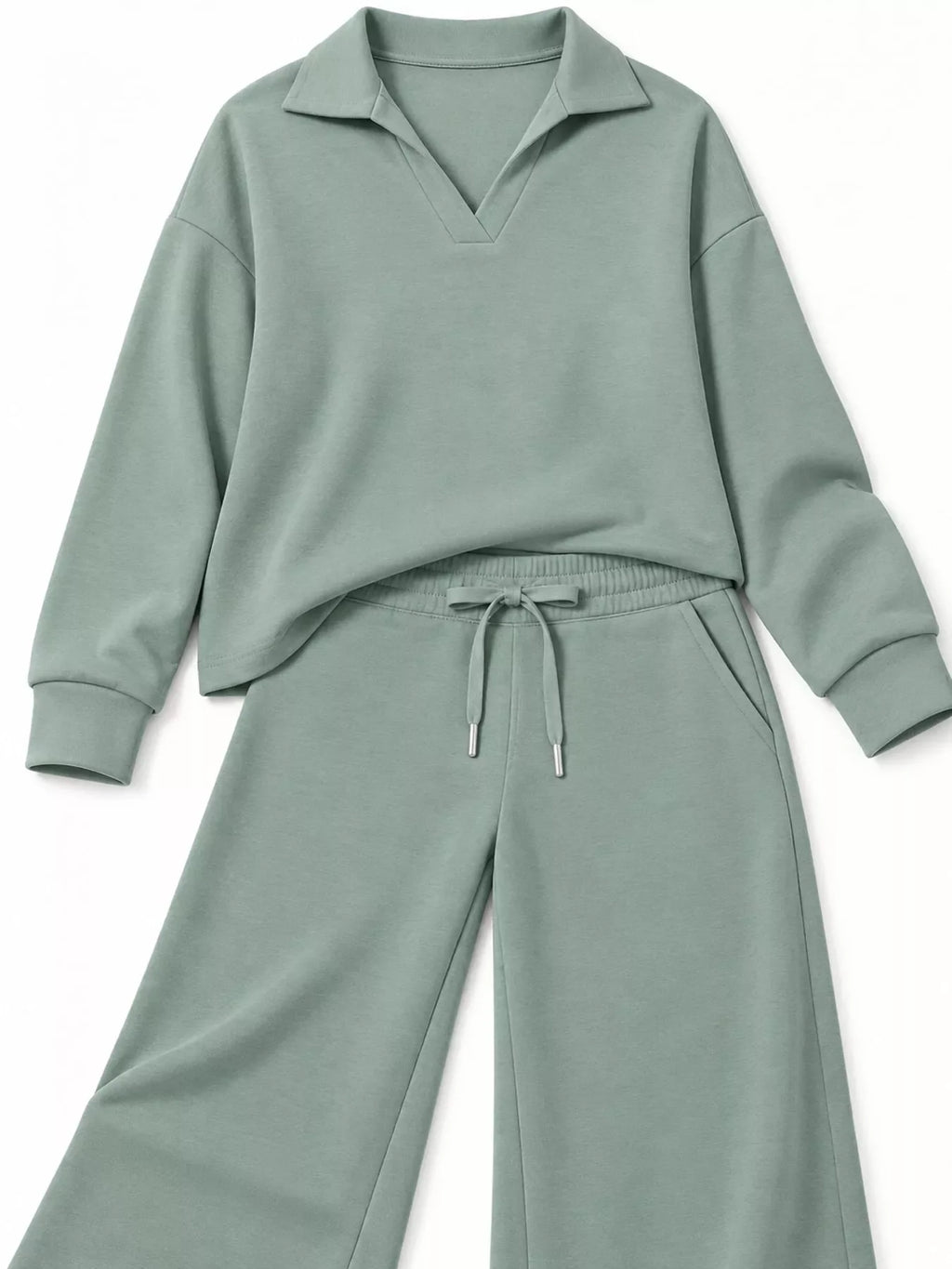 Dropped Shoulder Top and Pants Set