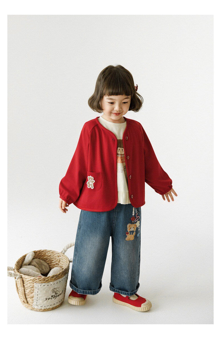 Childrens Double-sided Cloud-soft Cotton Soft And Breathable Knitted Coat Trendy