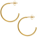 Golden Hoop Post Earrings