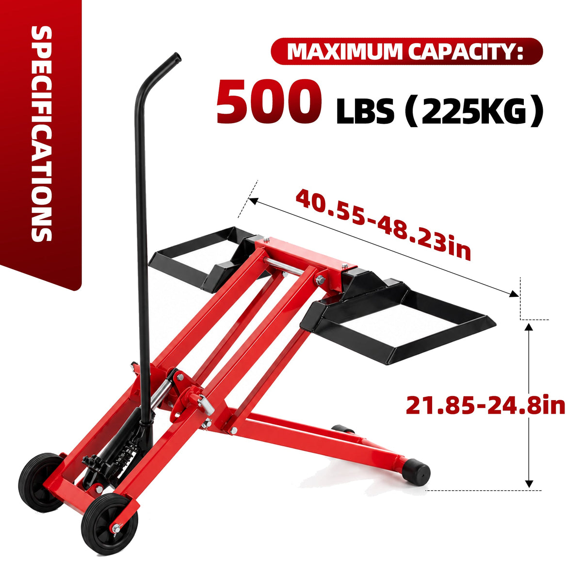 225kgs Lawn Mower Jack with Adjustable Safety Lock - Steel