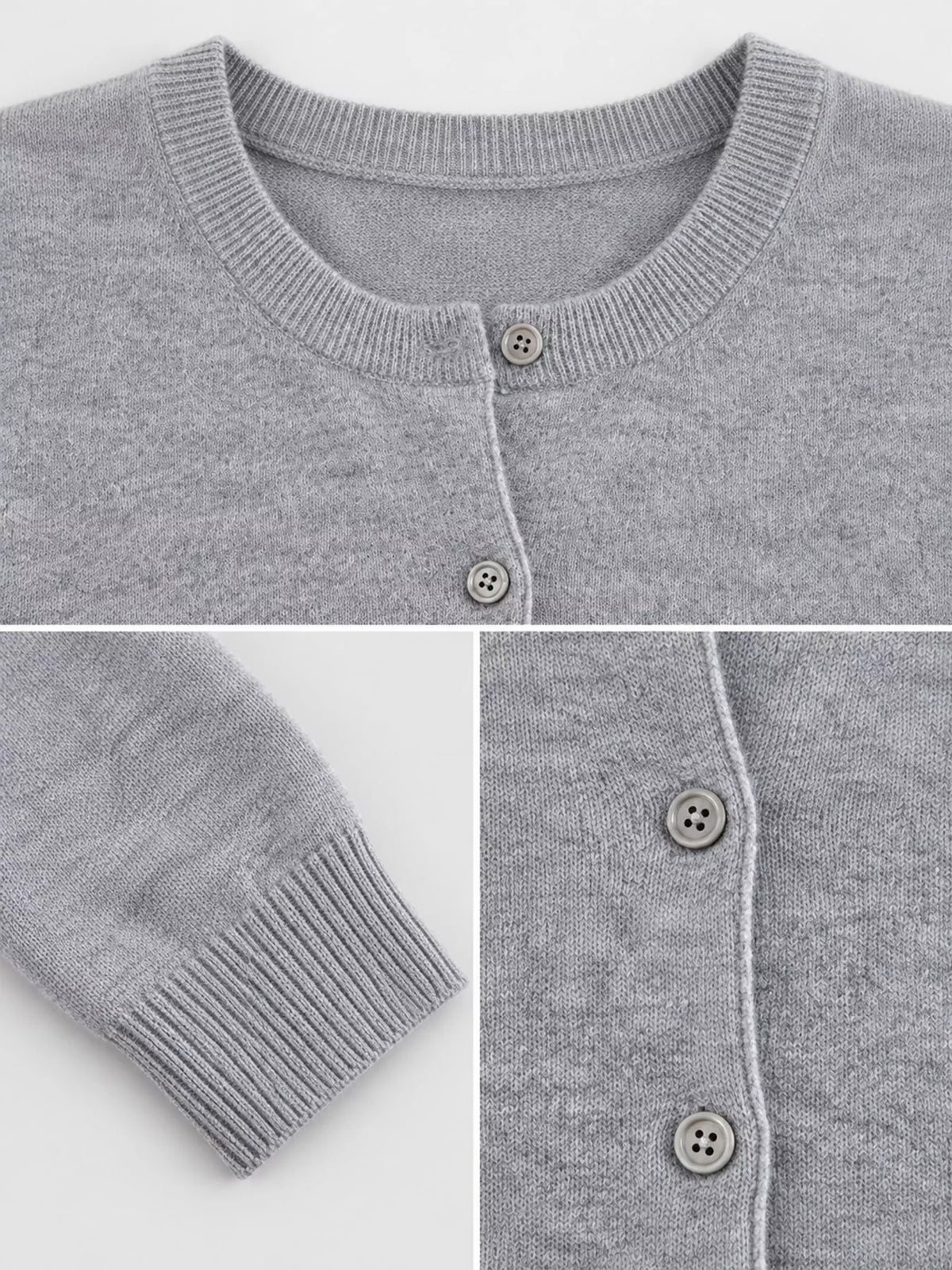 Crew-Neck Button-Down Cardigan