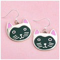 Hand Painted Cat Earrings