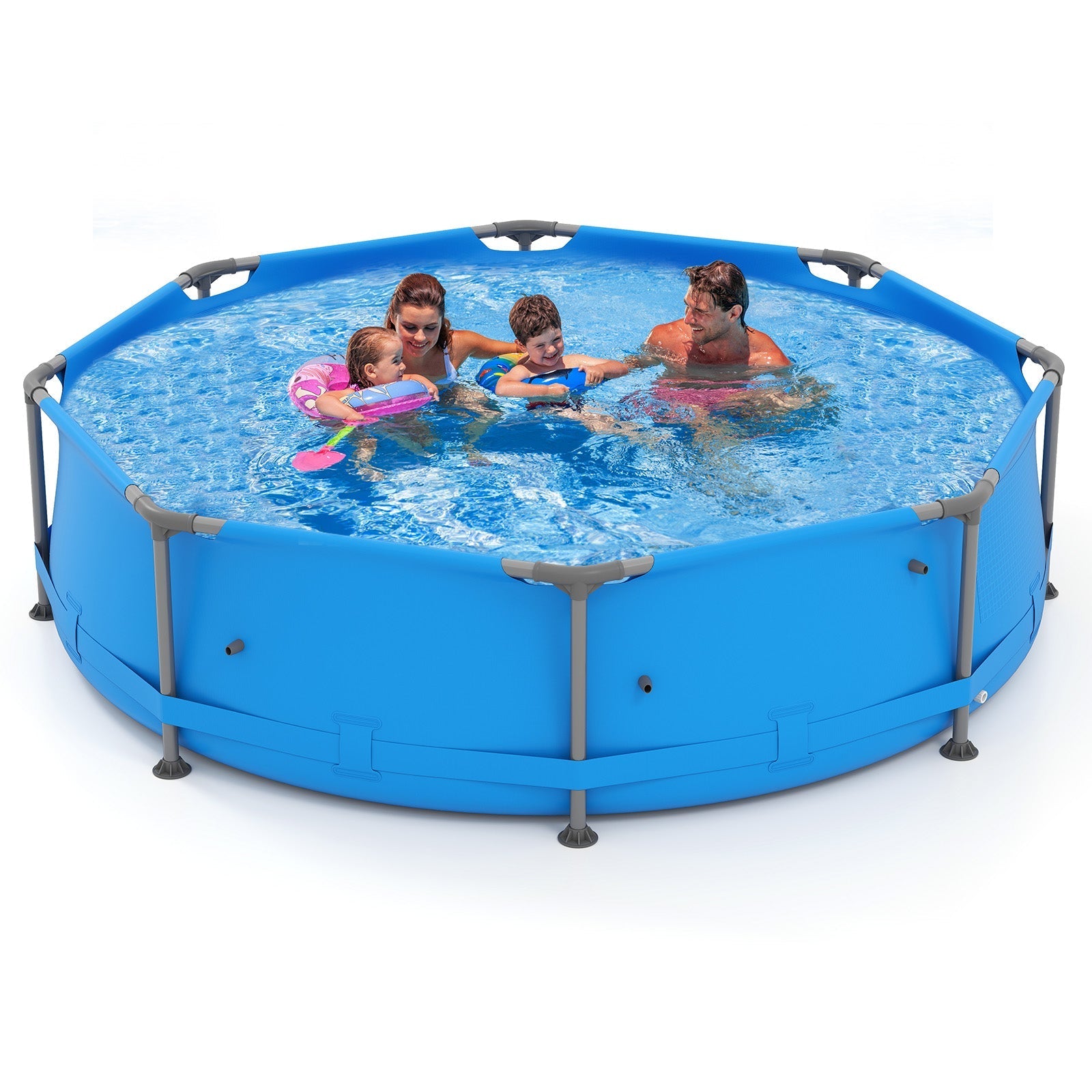 690/978/1158/1617 Gal Outdoor Family Swimming Pool with Metal Frame