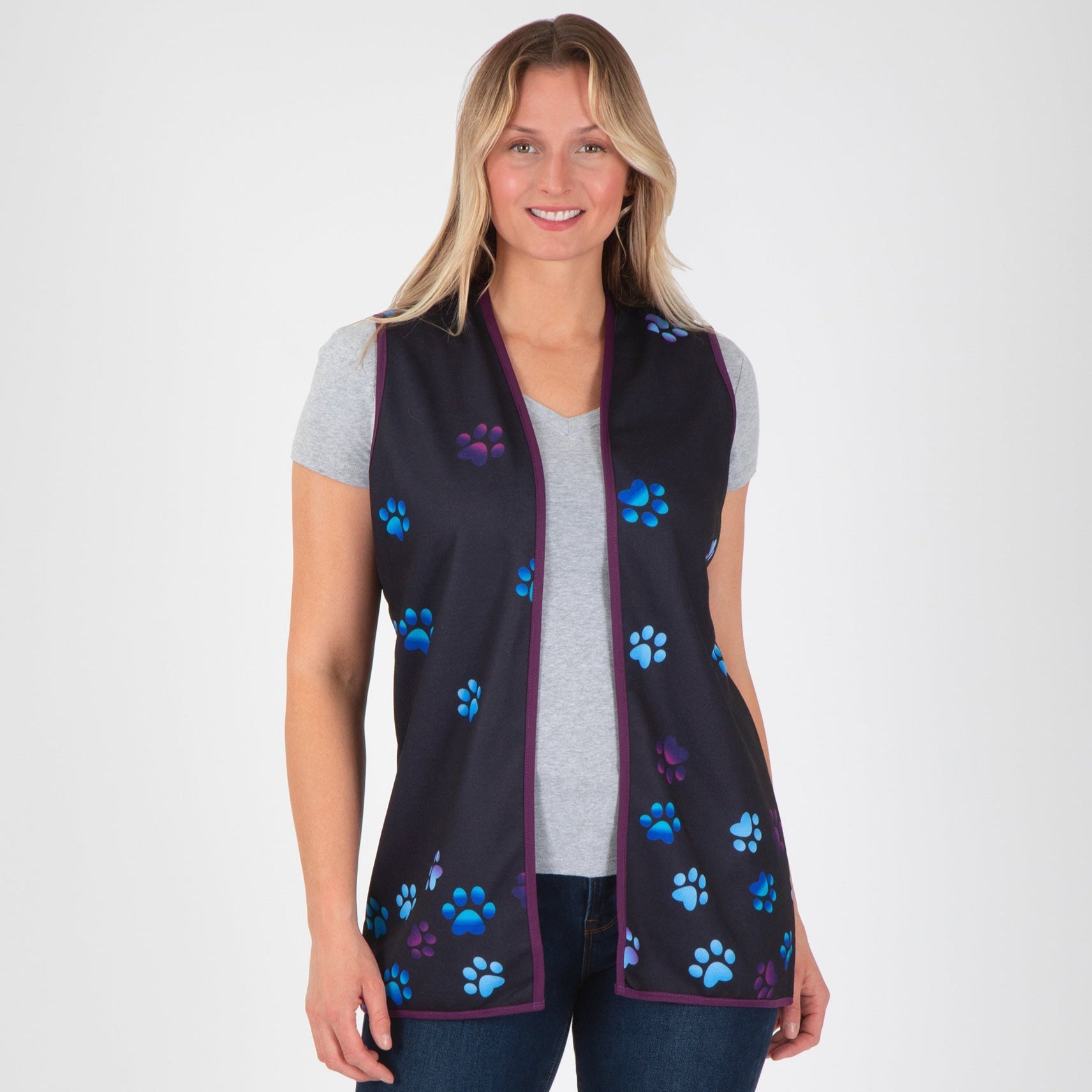 Paw Print Thick Knit Vest