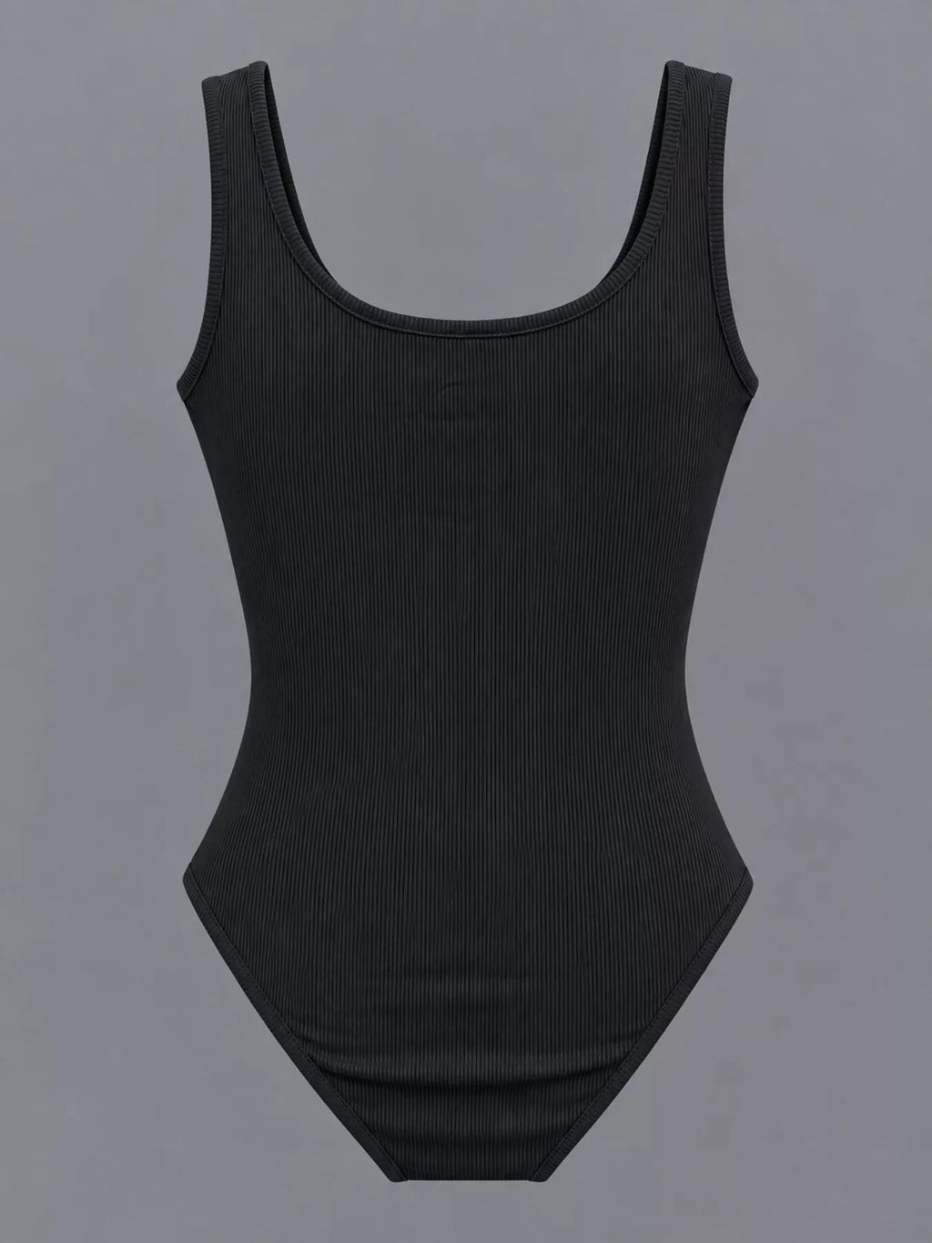 Full Size Ribbed Knit Sleeveless Scoop Neck Bodysuit Plus Size