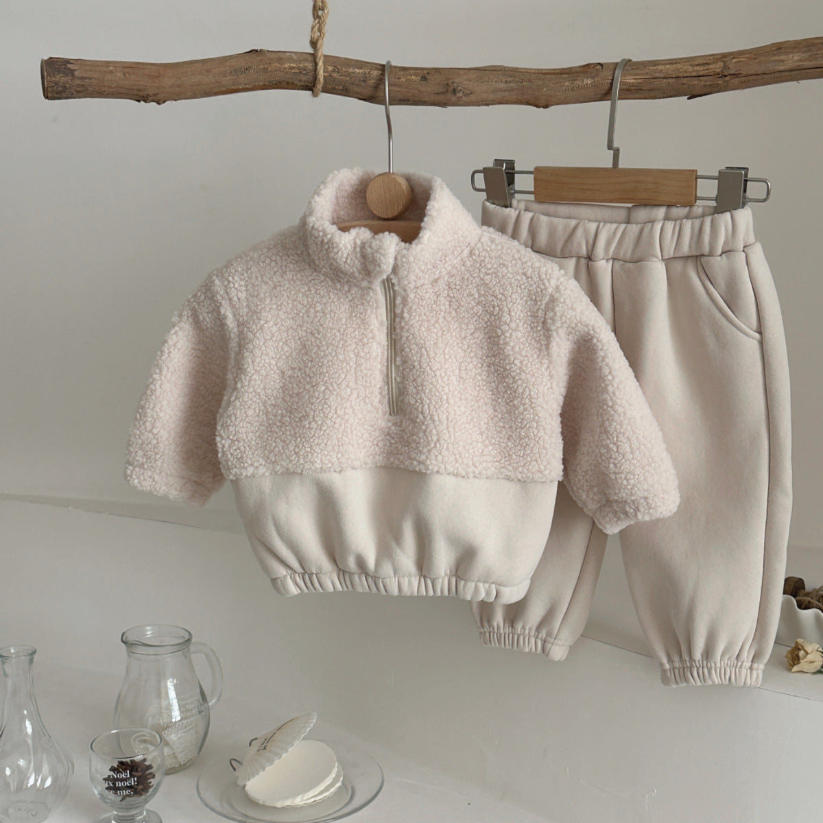 Baby And Toddler Lambswool Stand-up Collar Half-zip Sweater
