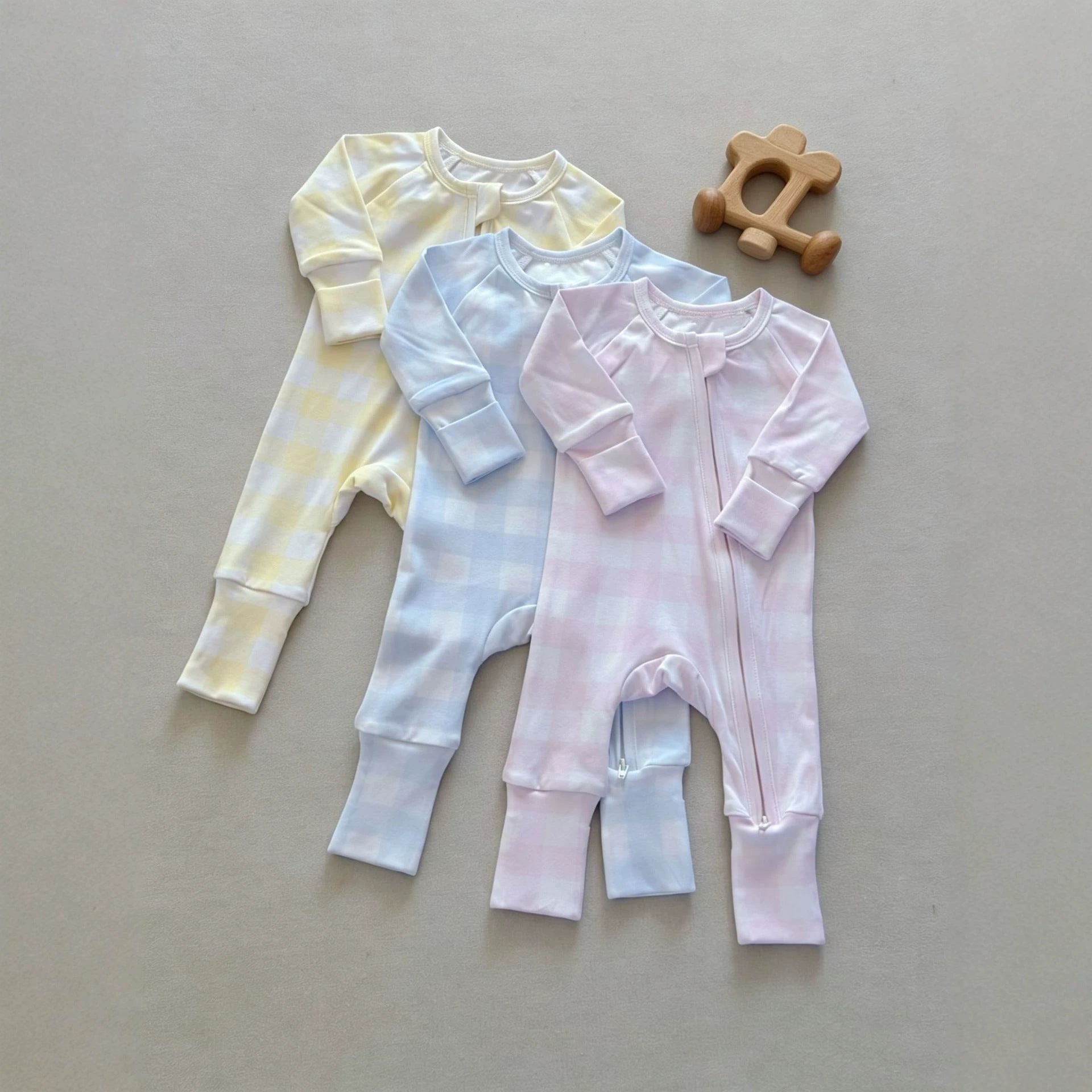 New-style Baby Plaid Onesie Romper