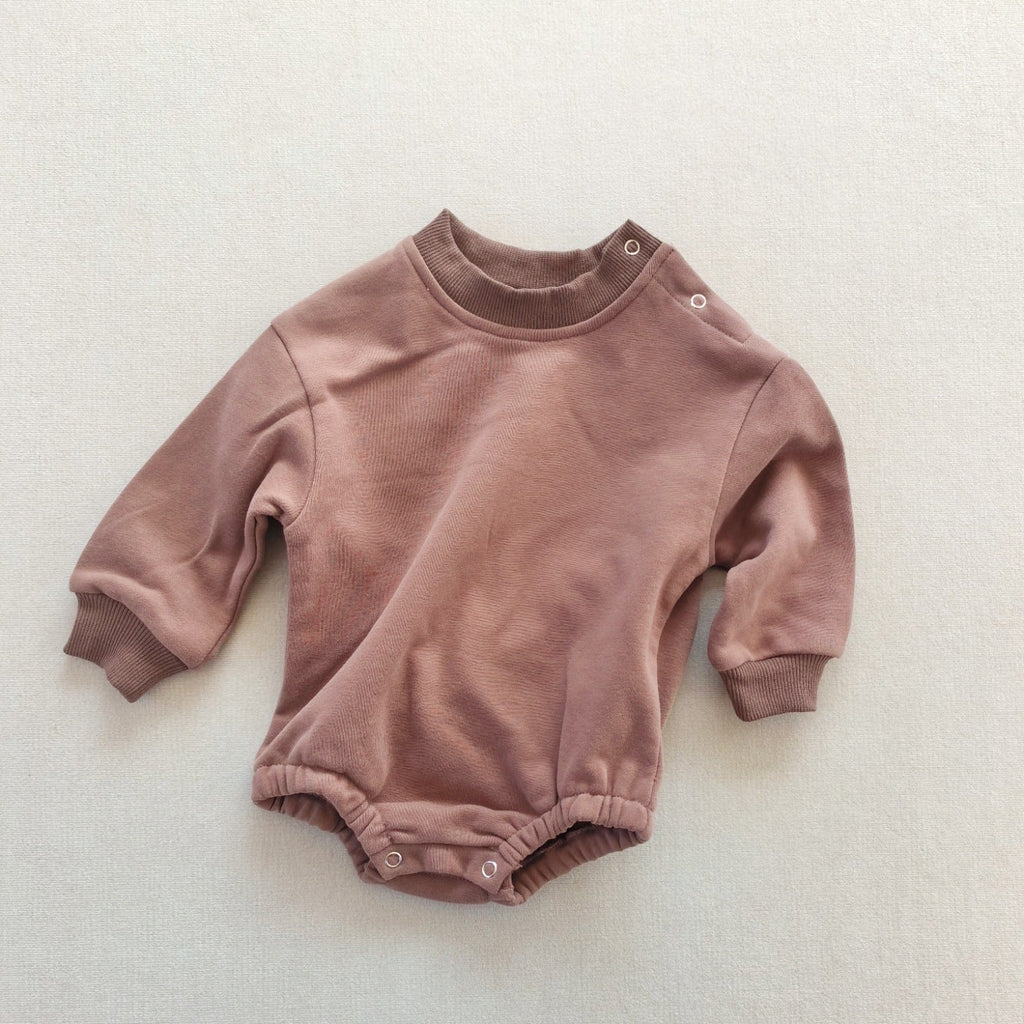 Long-sleeve Solid-color Cotton Casual Jumpsuit