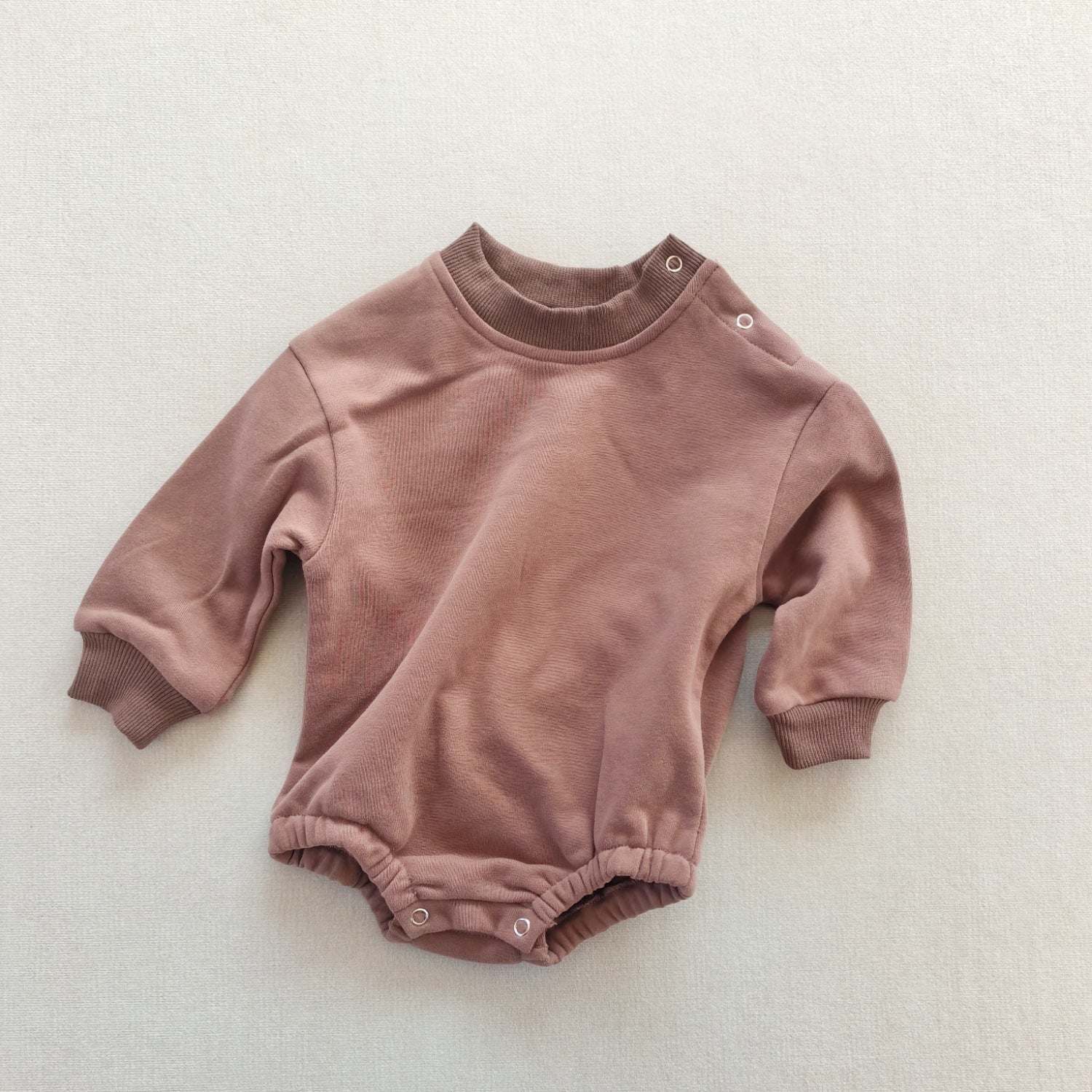Long-sleeve Solid-color Cotton Casual Jumpsuit