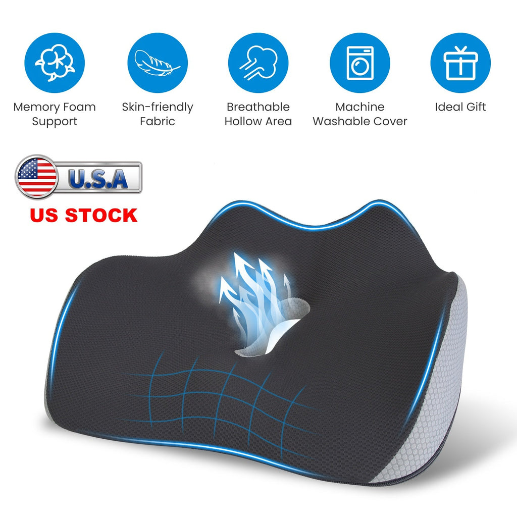 Memory Foam Seat Cushion for Pain Relief and Comfort