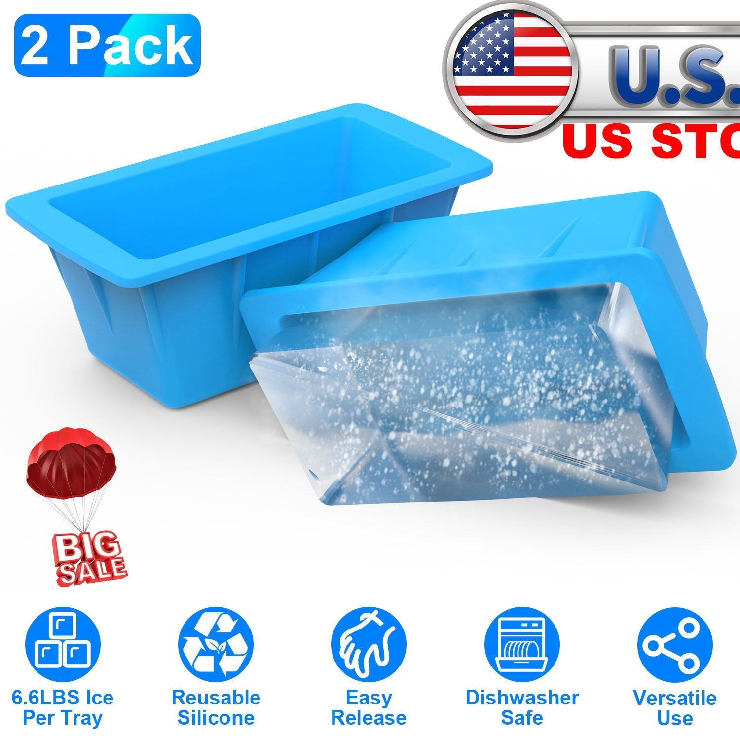 Silicone Freezer Molds for Large Ice Cubes and DIY Decor