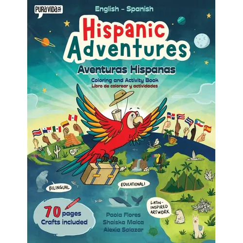 Hispanic Adventures: Coloring and activity book (English-Spanish) - Paperback