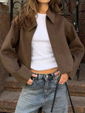 Zip Up Cropped Jacket