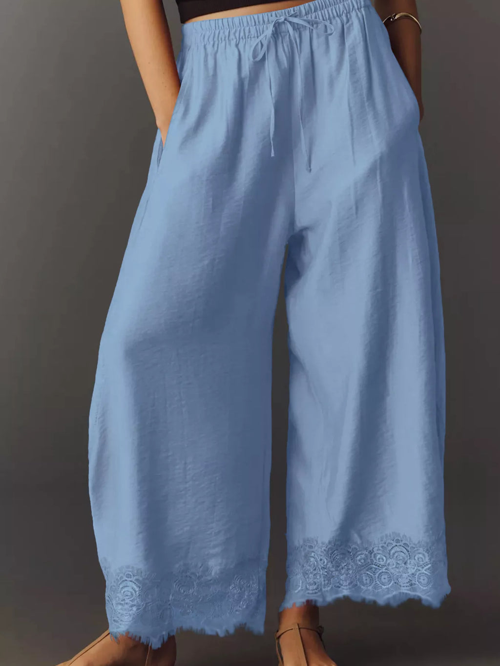 Drawstring Wide Leg Pants