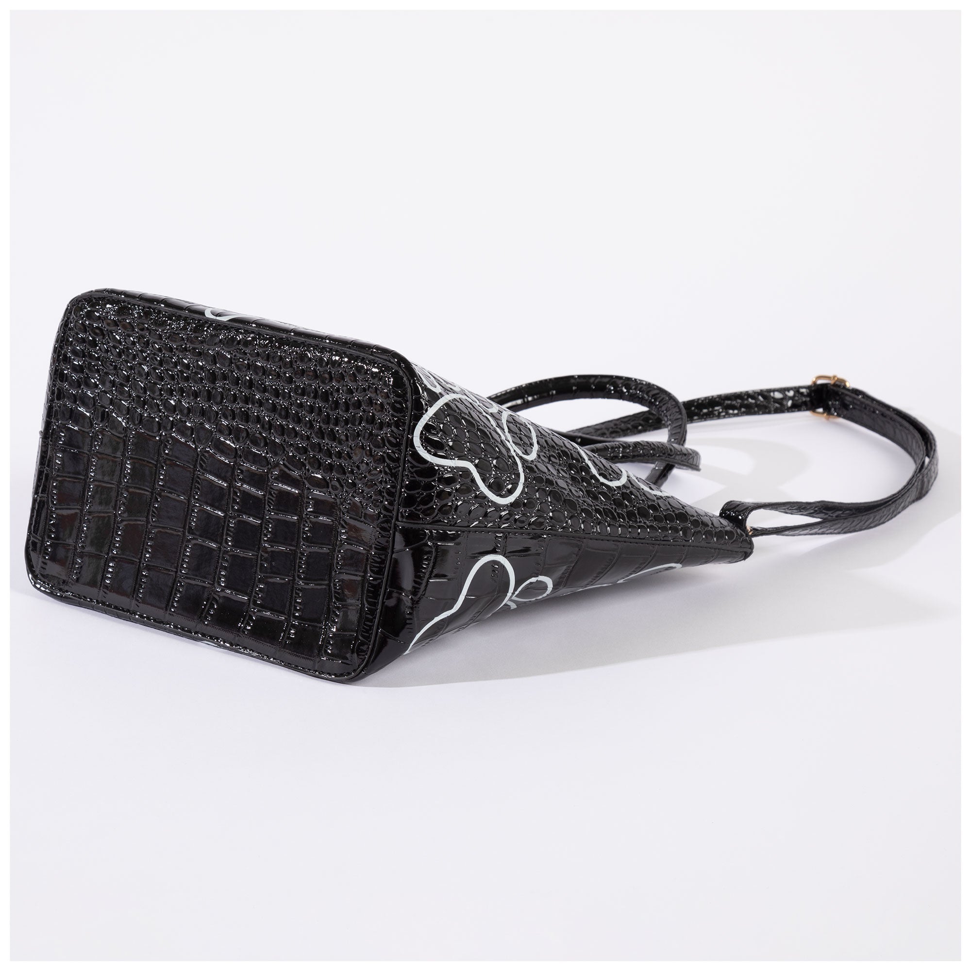 Patterned Paw Faux Leather Handbag