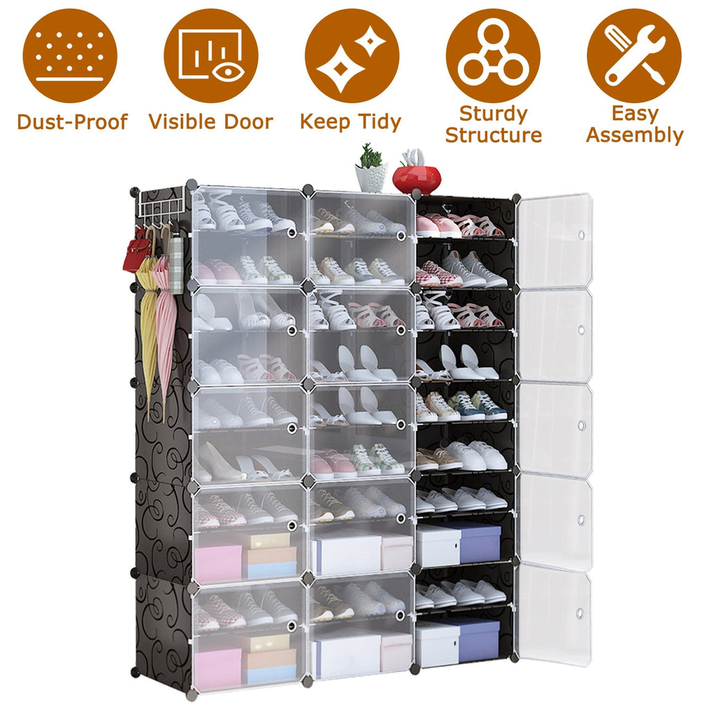 Shoe Rack Organizer: 10-Tier 3-Row Stackable Cabinet