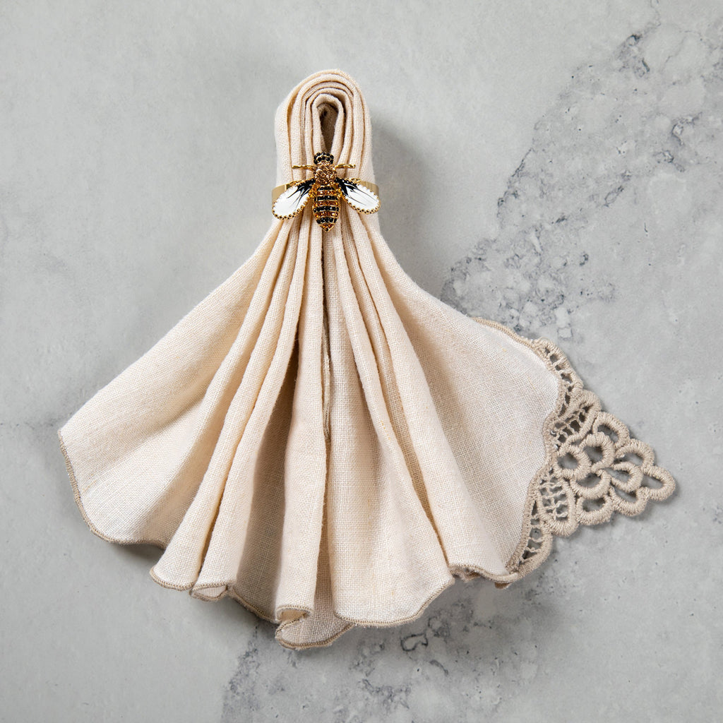 Elegant Bee Napkin Ring - Set of 4